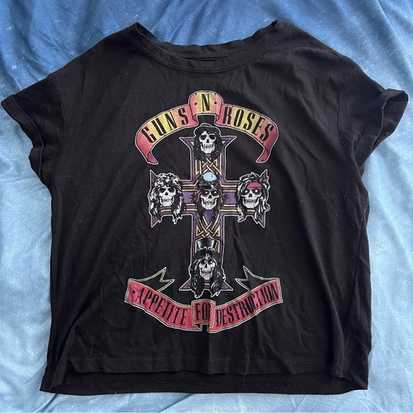 Guns N Roses Cropped Graphic Tee - Picture 1 of 5